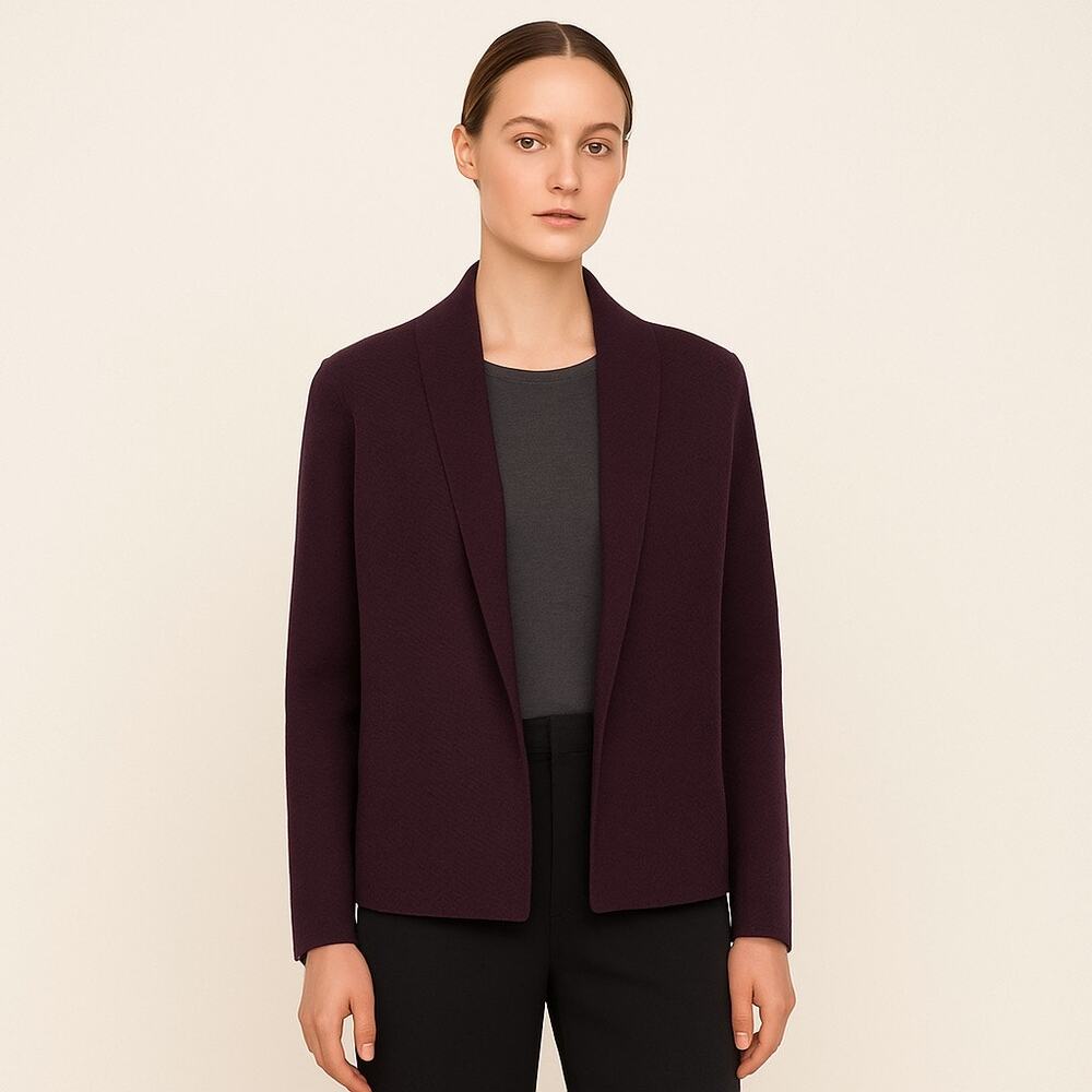 Eileen Fisher Merino Wool Open-Front Cardigan